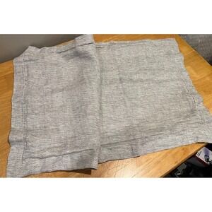 Ethan Allen Gray Black 100% Linen Pillow Cover 24x40"